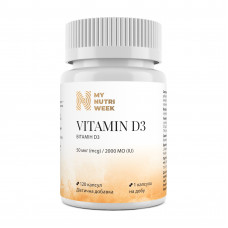 Вітамін D3, Vitamin D3, My Nutri Week, 50 мкг (2000 МО), 120 капсул