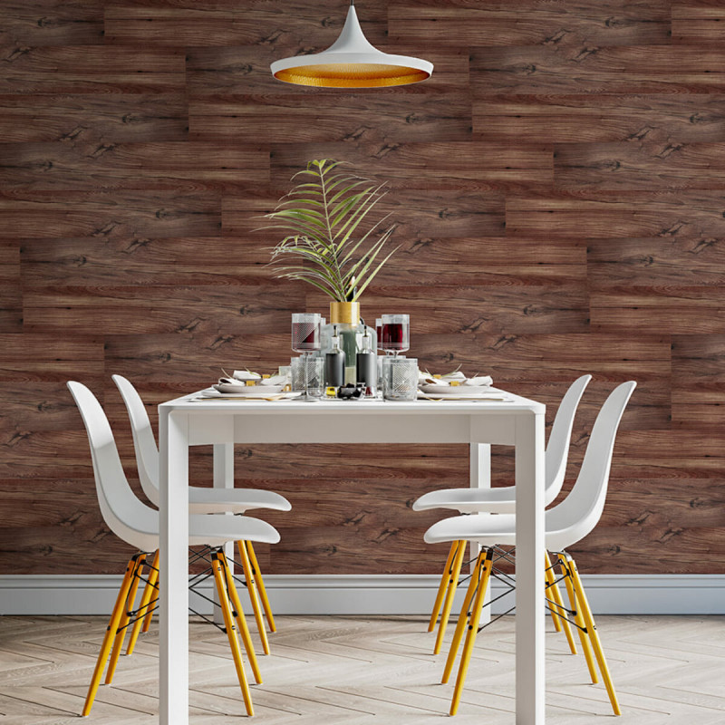 Самоклеюча вінілова плитка 152.4х914.4х1.5мм Каштан, ціна за 1 шт. (СВП-002) Матова SW-00000282