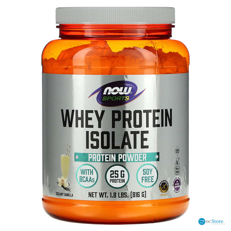 Ізолят сироваткового протеїну, Whey Protein Isolate, Now Foods, Sports, вершково-ванільний, 816 г