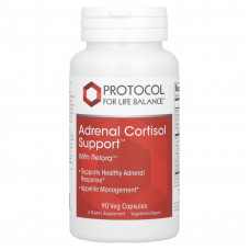 Підтримка наднирників, Adrenal Cortisol Support, Protocol for Life Balance, 90 вегетаріанських капсул