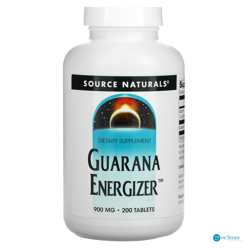 Гуарана, Guarana Energizer, Source Naturals, 900 мг, 200 таблеток