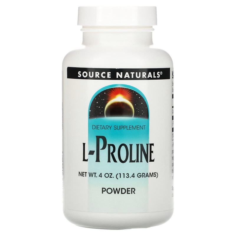Пролін, L-Proline Powder, Source Naturals, порошок, 113,4 г