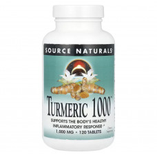 Куркума, Turmeric 1000, Source Naturals, 1000 мг, 120 таблеток