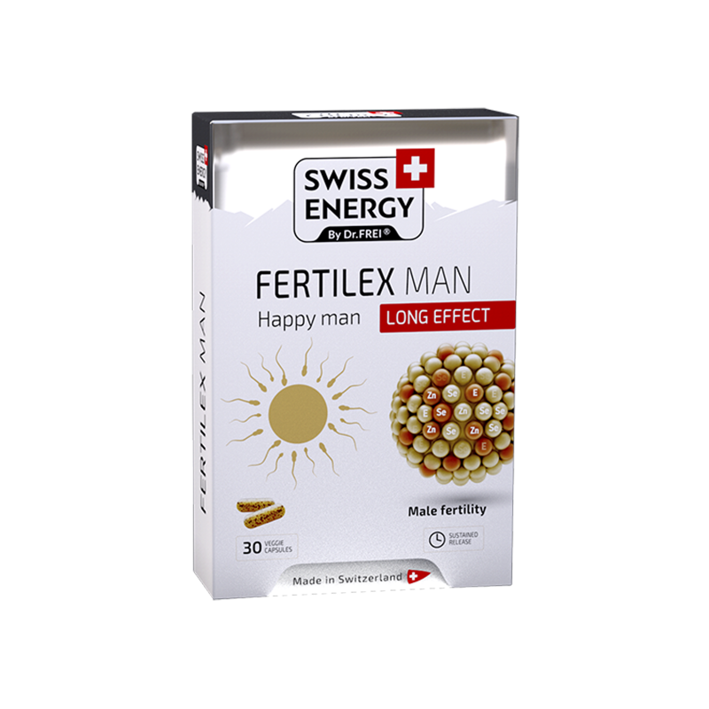 Підтримка фертильності для чоловіків, Fertilex Men, Swiss Energy, комплекс продовженої дії, 30 веганських капсул
