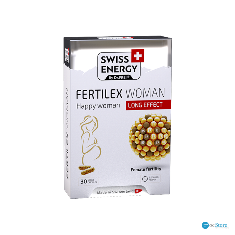 Підтримка фертильності для жінок, Fertilex Woman, Swiss Energy, комплекс продовженої дії, 30 веганських капсул
