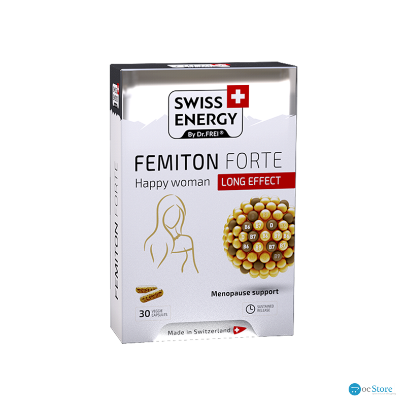 Підтримка при менопаузі, Femiton Forte Woman, Swiss Energy, комплекс продовженої дії, 30 веганських капсул
