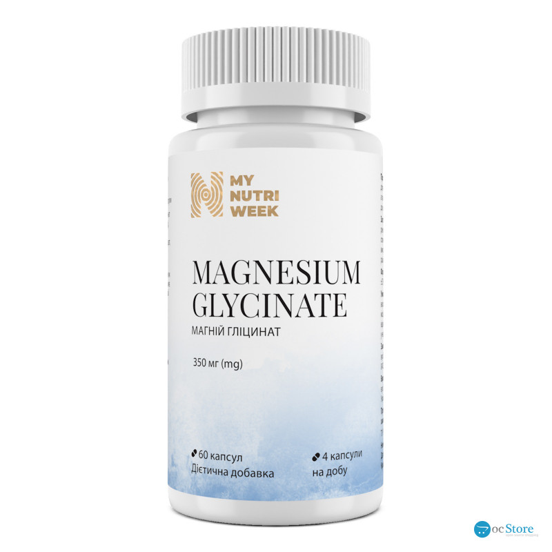 Магній гліцинат, Magnesium Glycinate, My Nutri Week, 60 капсул