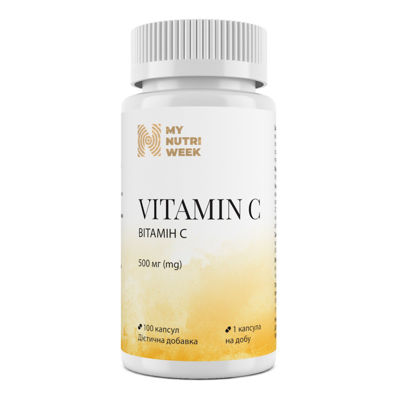 Вітамін С, Vitamin C, My Nutri Week, 500 мг, 100 капсул