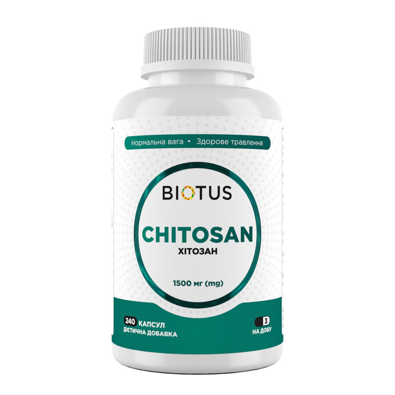 Хітозан, Chitosan, Biotus, 1500 мг, 240 капсул
