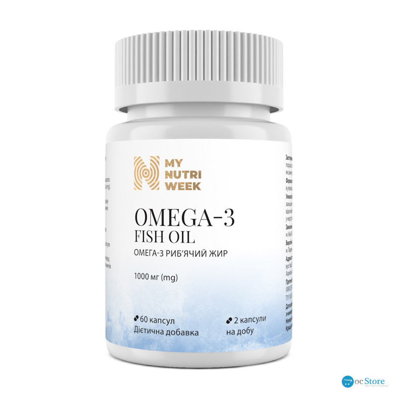 Омега-3 риб'ячий жир, Omega-3 Fish Oil, My Nutri Week, 1000 мг, 60 капсул