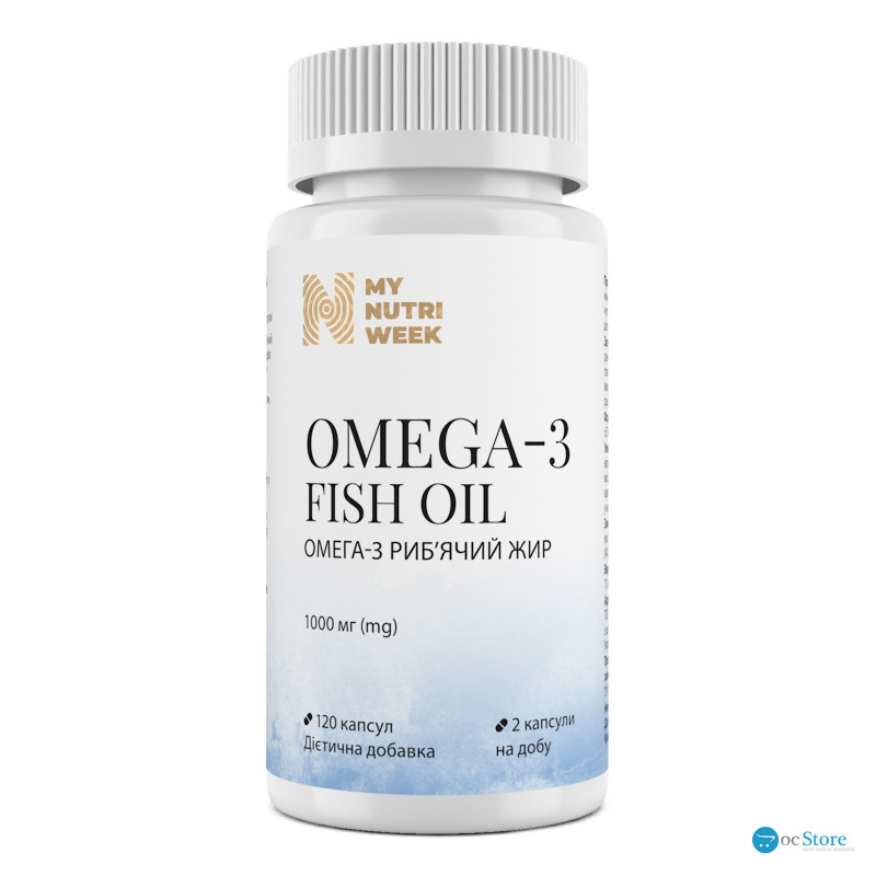 Омега-3 риб'ячий жир, Omega-3 Fish Oil, My Nutri Week, 1000 мг, 120 капсул