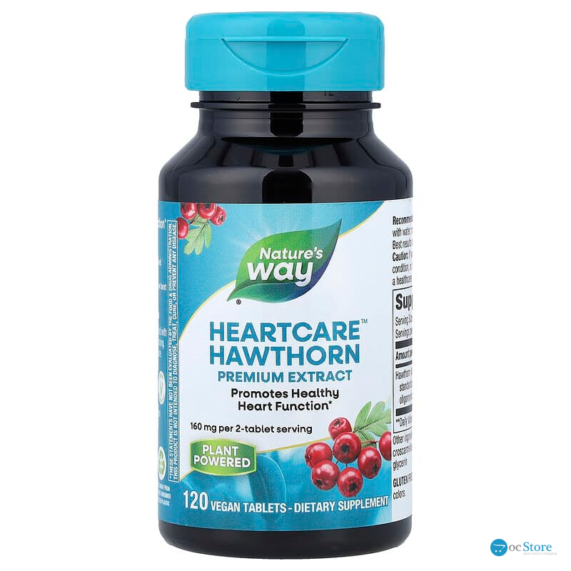 Глід, Hawthorn, Nature's Way, екстракт, 160 мг, 120 веганських таблеток (80 мг на таблетку)