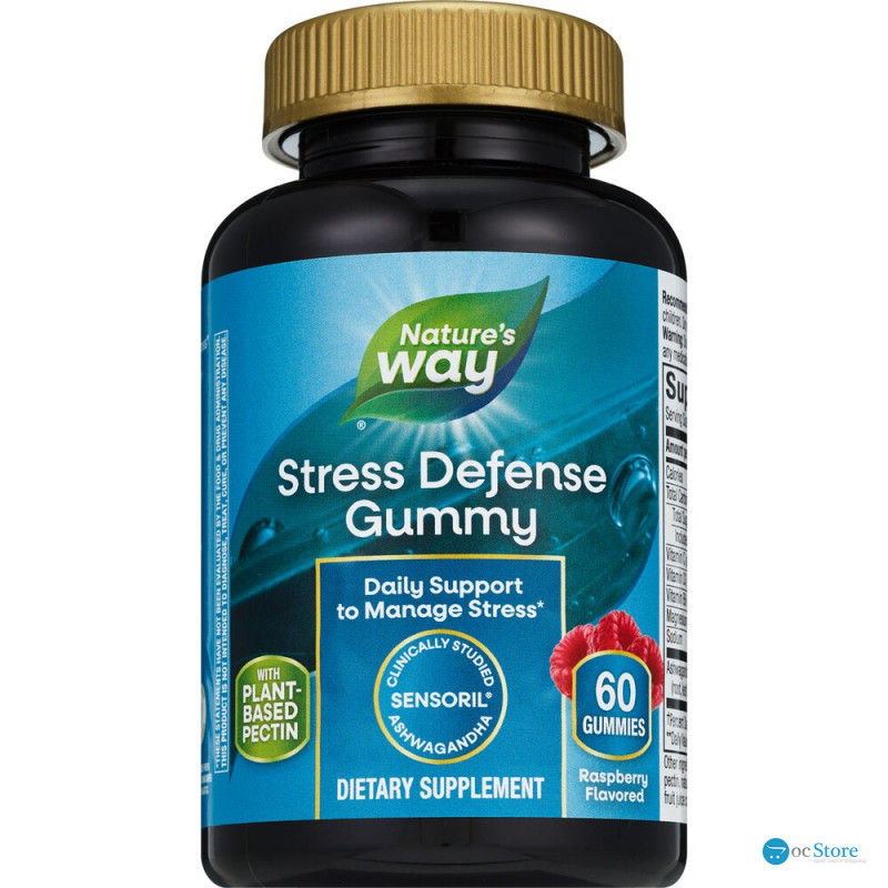 Підтримка при стресі, Stress Defense Gummies, Nature's Way, малина, 60 жувальних цукерок