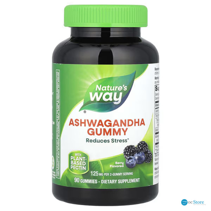 Ашваганда, Ashwagandha Gummies, Nature's Way, смак ягід, 125 мг, 90 жувальних цукерок
