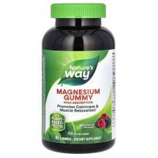 Магній цитрат, Magnesium Gummy, Nature's Way, зі смаком ягід, 100 мг, 90 жувальних цукерок