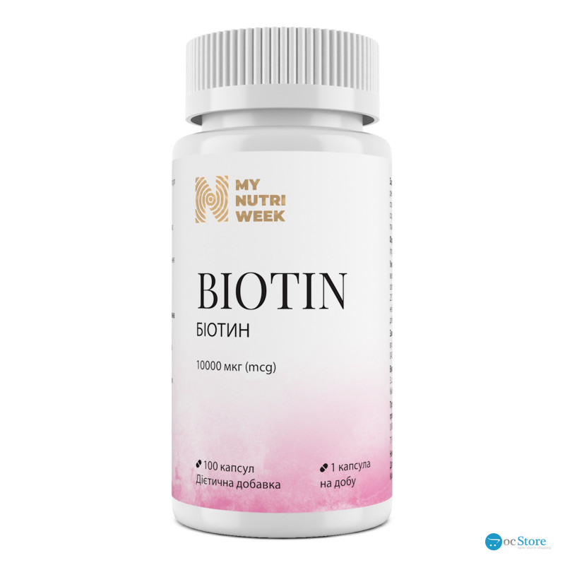 Біотин, Biotin, My Nutri Week, 10000 мкг, 100 капсул