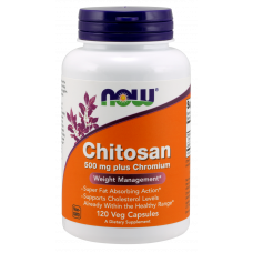 Хітозан та хром для схуднення, Chitosan, Now Foods, 500 мг, 120 капсул