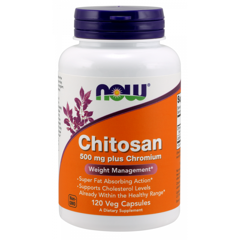Хітозан та хром для схуднення, Chitosan, Now Foods, 500 мг, 120 капсул