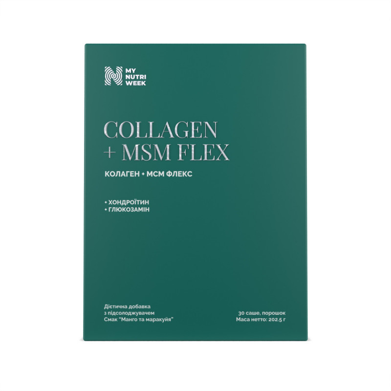 Колаген + МСМ Флекс, Collagen + MSM Flex, My Nutri Week, 30 саше, 202,5 ​​г