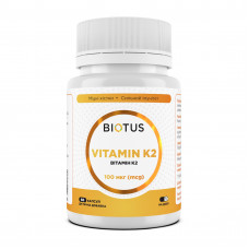 Вітамін К2-менахінон-7, Vitamin K2 MK-7, Biotus, 100 мкг, 60 капсул