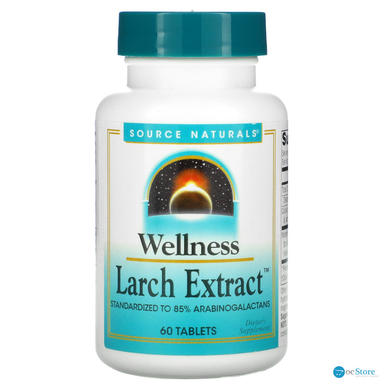 Модрина, Larch, Source Naturals, Wellness, екстракт, 60 таб.