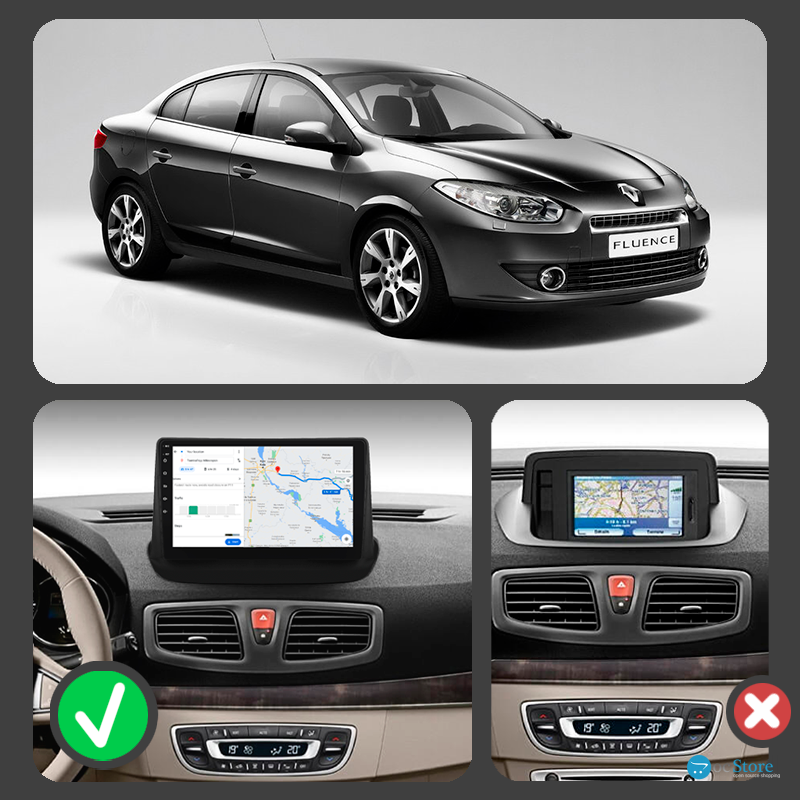 Штатная магнитола Lesko для Renault Fluence I 2009-2013 экран 9" 4/64Gb 4G Wi-Fi GPS Top