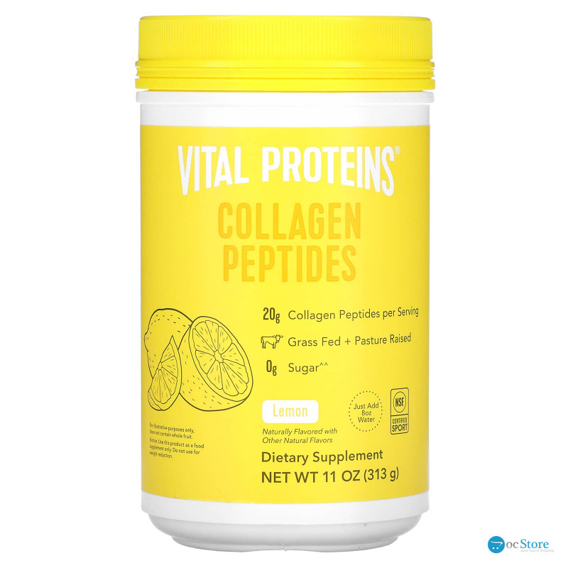 Пептиди колагену, Collagen Peptides, Vital Proteins, лимон, порошок, 313 г