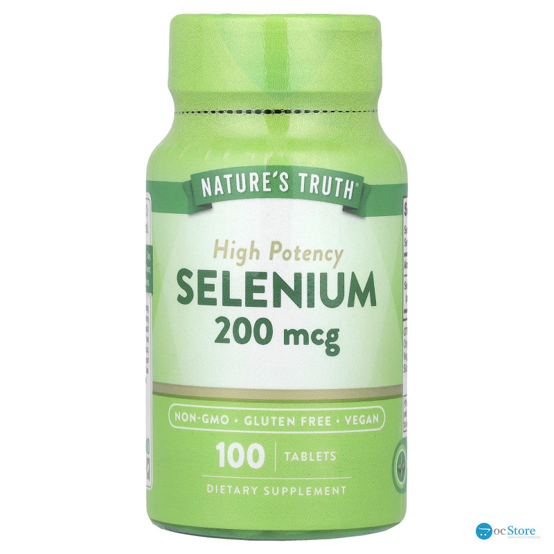 Селен, Selenium, Nature's Truth, висока ефективність, 200 мкг, 100 таблеток