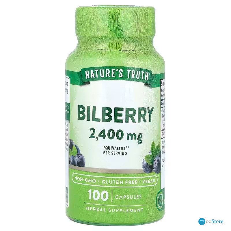 Чорниця, Bilberry, Nature's Truth, 2400 мг, 100 вегетаріанських капсул (1200 мг у капсулі)