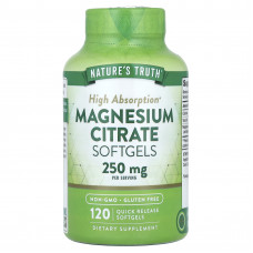Магній цитрат, Magnesium Citrate, Nature's Truth, 250 мг, 120 гелевих капсул швидкого вивільнення (125 мг в гелевій капсулі)