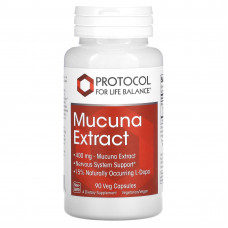 Мукуна, Mucuna Extract, Protocol for Life Balance, екстракт, 400 мг, 90 рослинних капсул