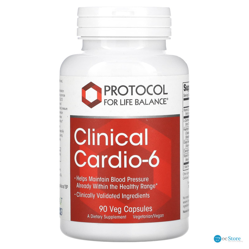 Підтримка здоров'я серцево-судинної системи, Clinical Cardio-6, Protocol for Life Balance, 90 рослинних капсул
