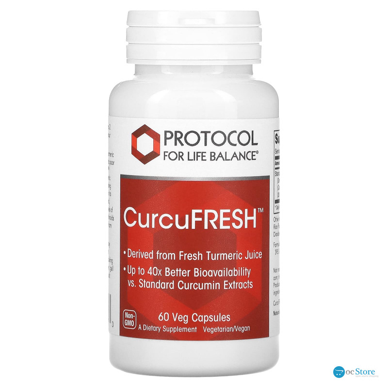 Куркумін, CurcuFRESH, Protocol for Life Balance, 60 рослинних капсул