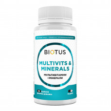 Мультивітаміни та мінерали, Multivits & Minerals, Biotus, 60 капсул