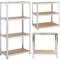 Стелаж металевий 150x70x30 4 полиці (сірий)