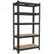 Стелаж металевий 180х90х40 см 5 полиць, навантаження - 175 кг на полицю (Чорний)