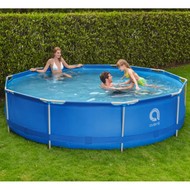 Каркасний садовий басейн Avenli (360 х 76 см) круглий, для дорослих та дітей, Синій (17799)