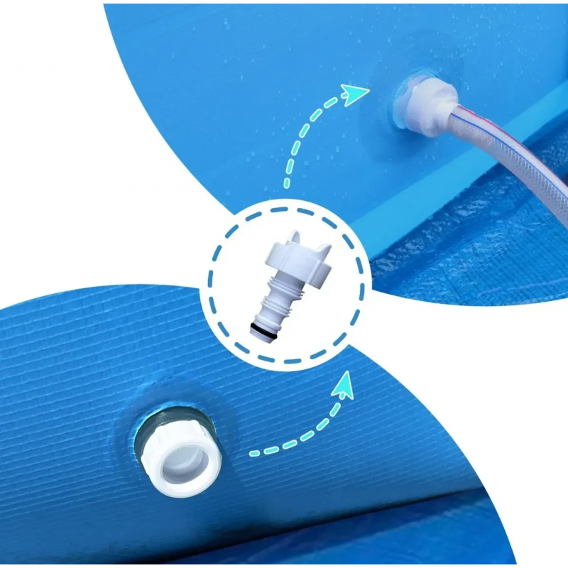 Каркасний садовий басейн Avenli (360 х 76 см) круглий, для дорослих та дітей, Синій (17799)