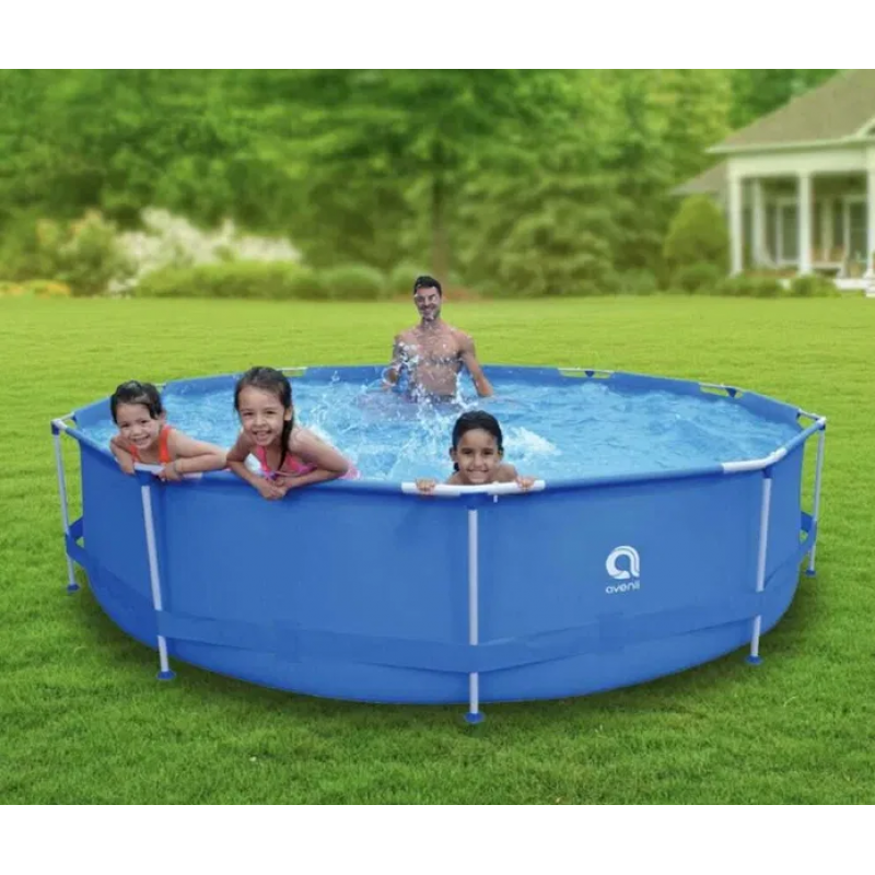 Круглий каркасний басейн Avenli (305 x 76 см) для дорослих і дітей, комплектація 19в1, Синій
