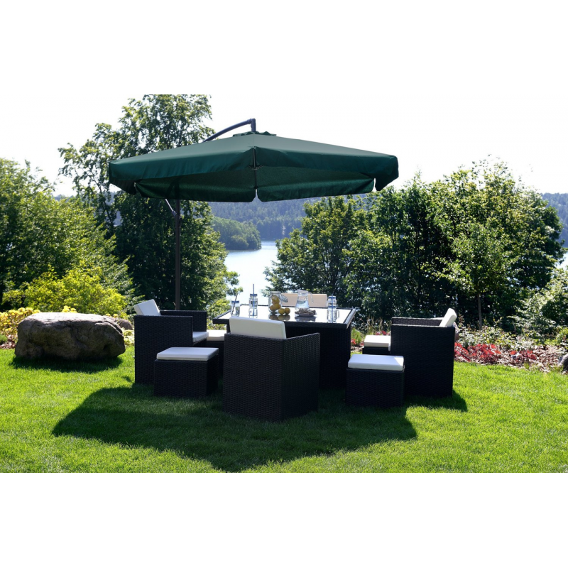 Садова розкладна парасоля Funfit Garden (діаметр - 3 метри) з боковою стійкою, Зелена