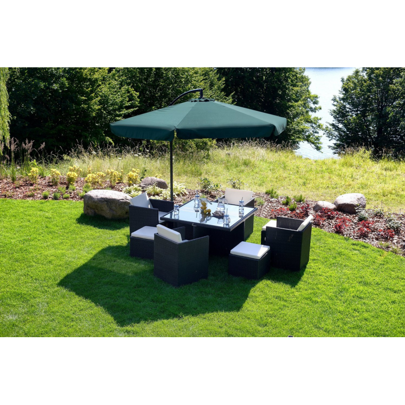 Садова розкладна парасоля Funfit Garden (діаметр - 3 метри) з боковою стійкою, Зелена