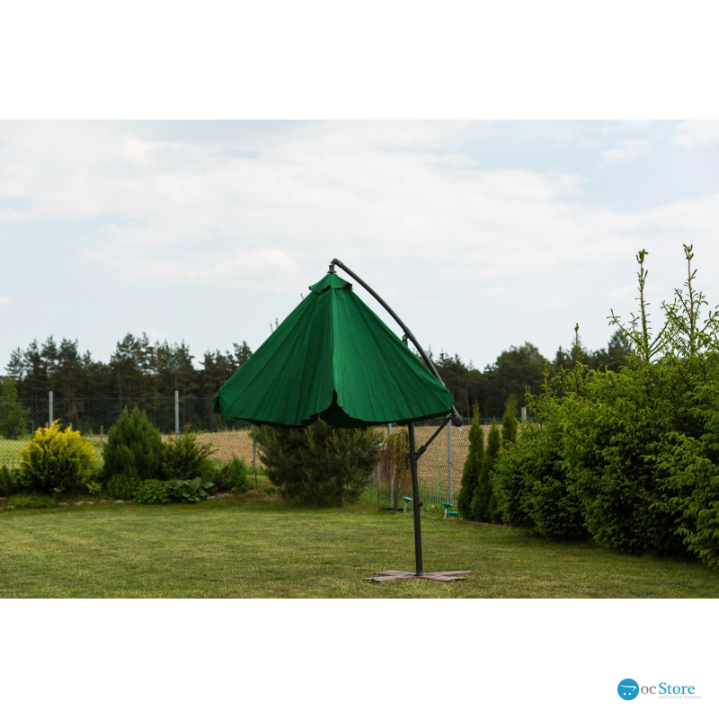 Садова розкладна парасоля Funfit Garden (діаметр - 3 метри) з боковою стійкою, Зелена