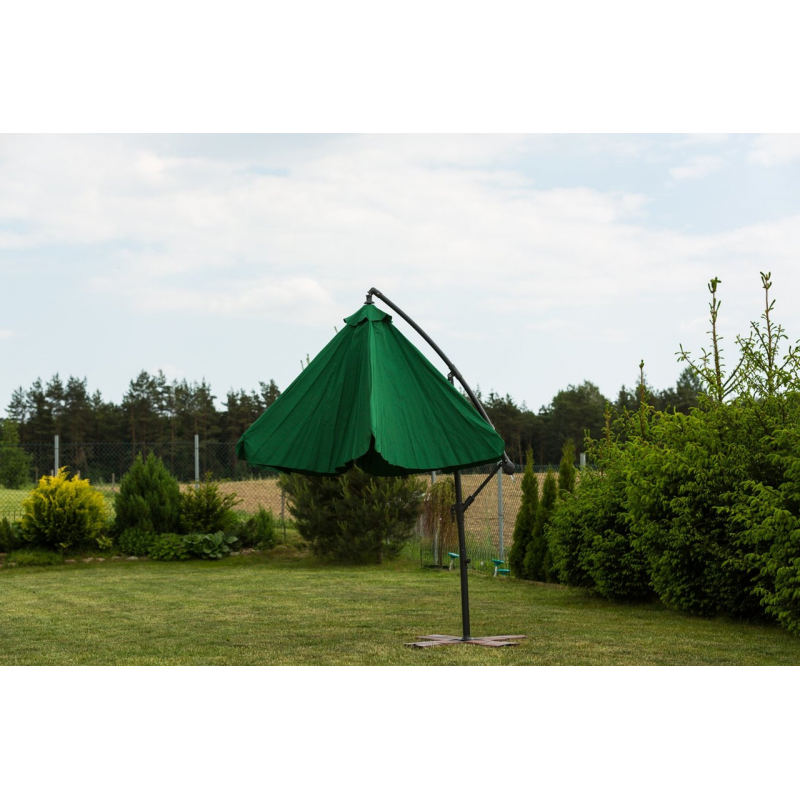 Садова розкладна парасоля Funfit Garden (діаметр - 3 метри) з боковою стійкою, Зелена