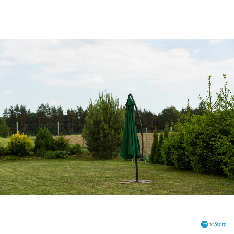 Садова розкладна парасоля Funfit Garden (діаметр - 3 метри) з боковою стійкою, Зелена