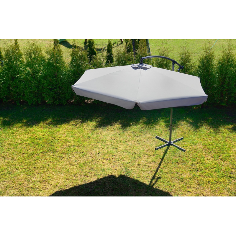 Садова розкладна парасоля Funfit Garden (діаметр - 3 метри) з боковою стійкою, Сіра