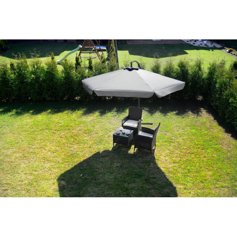 Садова розкладна парасоля Funfit Garden (діаметр - 3 метри) з боковою стійкою, Сіра