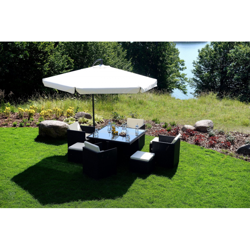 Садова розкладна парасоля Funfit Garden (діаметр - 3 метри) з боковою стійкою, Біла