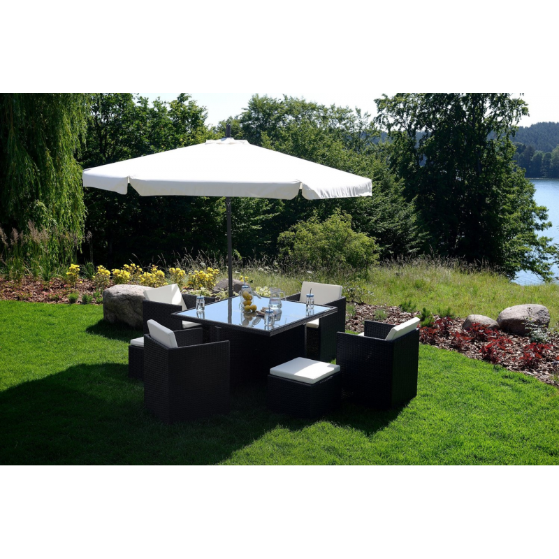 Садова розкладна парасоля Funfit Garden (діаметр - 3 метри) з боковою стійкою, Біла