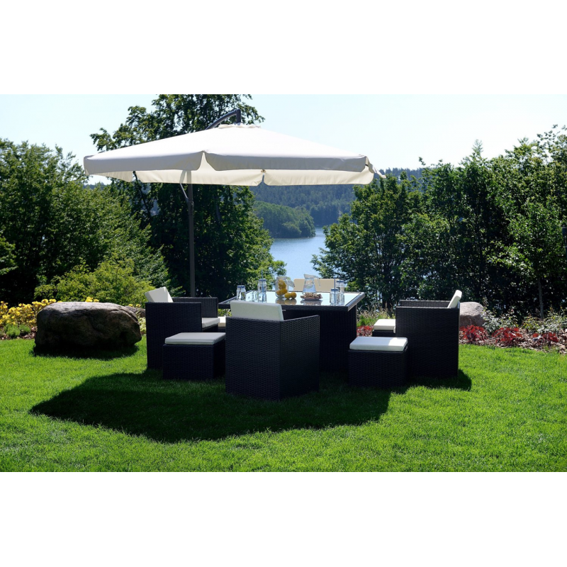 Садова розкладна парасоля Funfit Garden (діаметр - 3 метри) з боковою стійкою, Біла