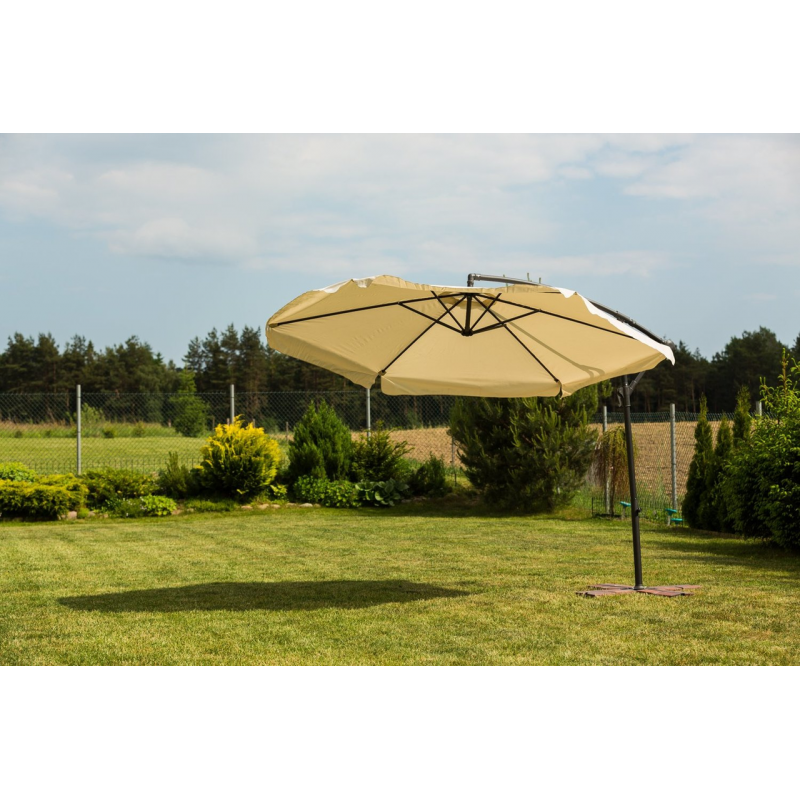 Садова розкладна парасоля Funfit Garden (діаметр - 3 метри) з боковою стійкою, Біла